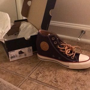 Maroon Suede Converse Wedges